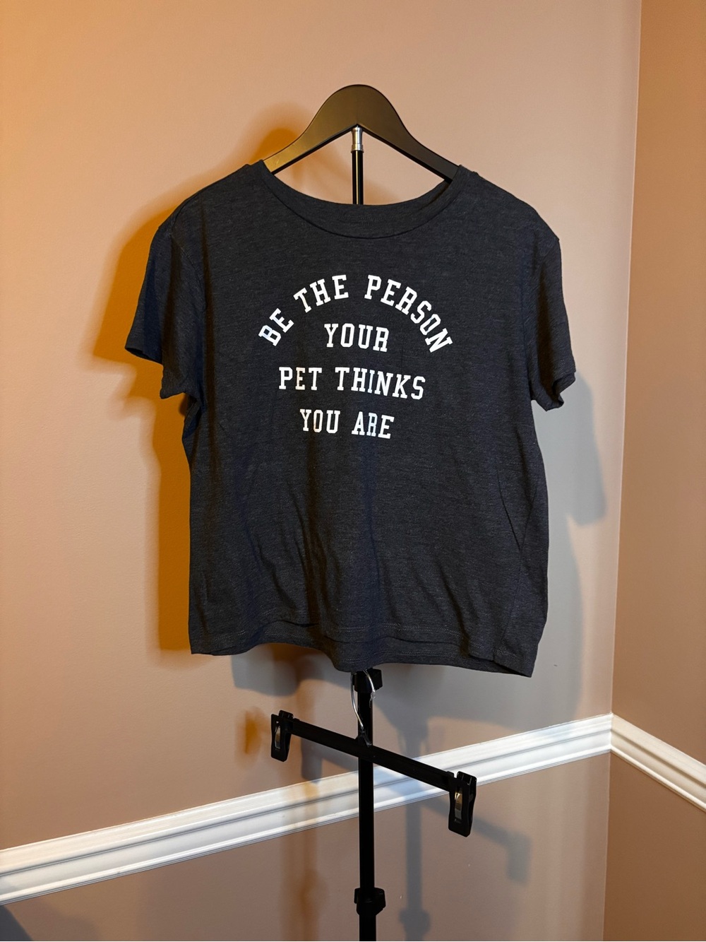 Fifth Sun Charcoal Gray Cat-Pet Graphic Tee Shirt- White Lettering